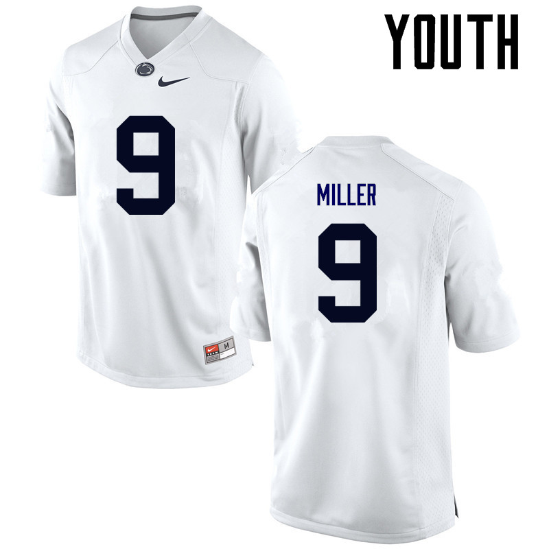 Youth Penn State Nittany Lions #9 Jarvis Miller College Football Jerseys-White